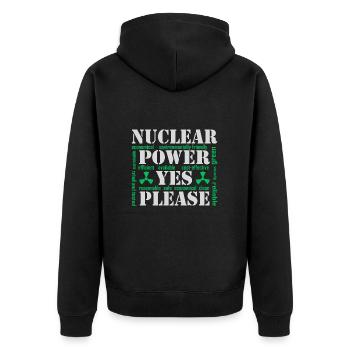 L’énergie nucléaire, oui s’il vous plaît, l’énergie nucléaire - Veste à capuche bio Premium Unisexe - noir - Dos - Nico (187cm)