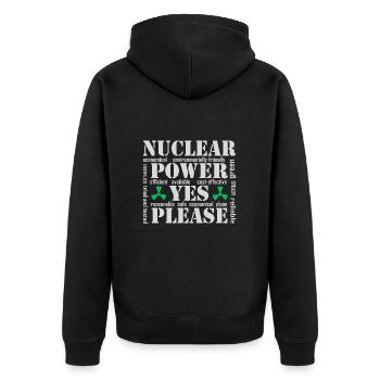 Nuclear Power, Yes Please, Nuclear Energy - Unisex Premium Organic Zip Hoodie - black - Back - Nico (187cm)