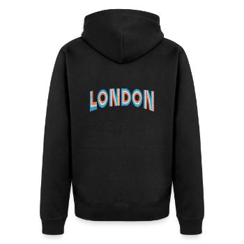 T-shirt grunge de Londres - Veste à capuche bio Premium Unisexe - noir - Dos - Nico (187cm)