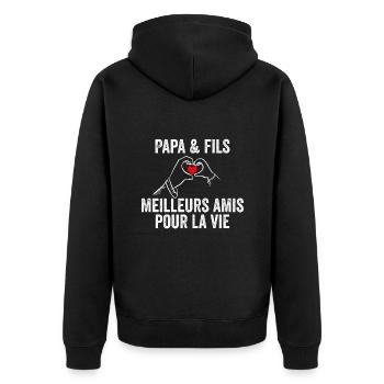 Papa Et Fils Meilleurs Amis Pour La Vie | Cadeau - Veste à capuche bio Premium Unisexe - noir - Dos - Nico (187cm)