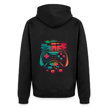 Console rétro - Veste à capuche bio Premium Unisexe - noir - Dos - Nico (187cm)