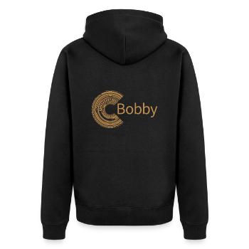Für Bobby - Unisex Premium Bio Zip Hoodie - Schwarz - Hinten - Nico (187cm)