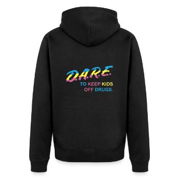 Atlanta Darius wagt es, Kinder von Drogen fernzuhalten. Ablehnen - Unisex Premium Bio Zip Hoodie - Schwarz - Hinten - Nico (187cm)