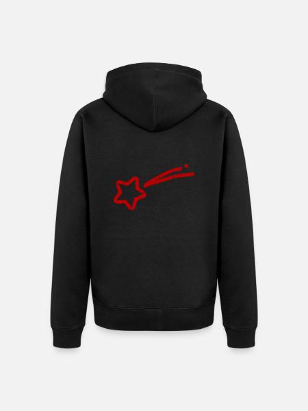 hand-drawn shooting star - Unisex Premium Organic Zip Hoodie - black