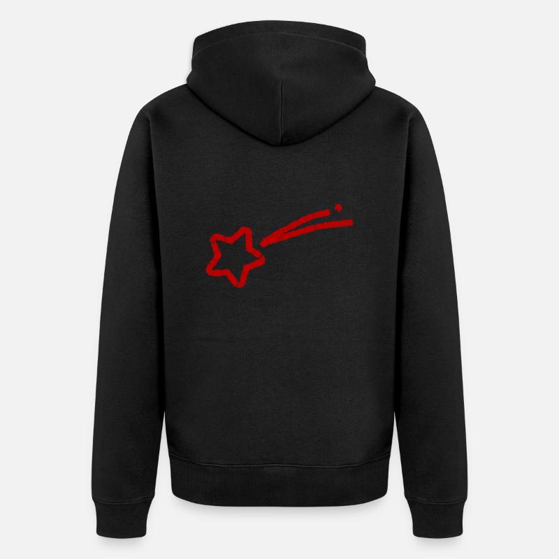handgezeichnete Sternschnuppe - Unisex Premium Bio Zip Hoodie - Schwarz