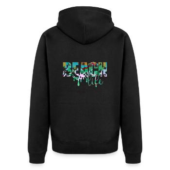 Dubrovnik kroatien hrvatska zrce beach party exyu - Unisex Premium Bio Zip Hoodie - Schwarz - Hinten - Nico (187cm)