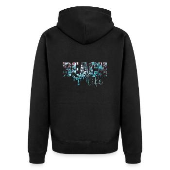 Dubrovnik kroatien hrvatska zrce beach party exyu - Unisex Premium Bio Zip Hoodie - Schwarz - Hinten - Nico (187cm)