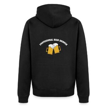 Buveur de bière professionnel - Veste à capuche bio Premium Unisexe - noir - Dos - Nico (187cm)