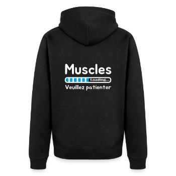 muscles en cours veuillez patienter muscles loadin - Veste à capuche bio Premium Unisexe - noir - Dos - Nico (187cm)