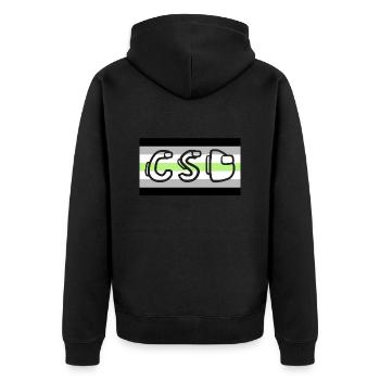 agender pride csd - Unisex Premium Bio Zip Hoodie - Schwarz - Hinten - Nico (187cm)