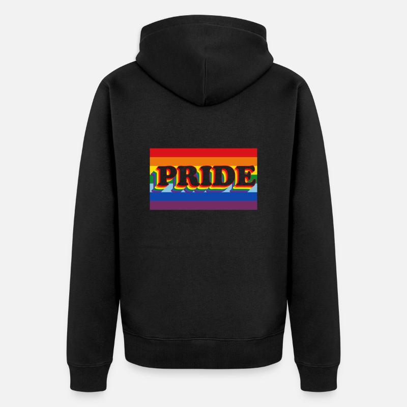 fierté de bannière arc-en-ciel - Veste à capuche bio Premium Unisexe - noir