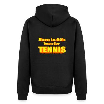 born for TENNIS 80 S - Unisex Premium Organic Zip Hoodie - black - Back - Nico (187cm)