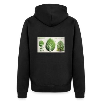Botanical Tree - Unisex Premium Bio Zip Hoodie - Schwarz - Hinten - Nico (187cm)