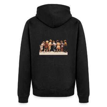 Tug-of-war is a social game - Unisex Premium Organic Zip Hoodie - black - Back - Nico (187cm)