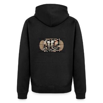 Elefantensymmetrie - Unisex Premium Bio Zip Hoodie - Schwarz - Hinten - Nico (187cm)