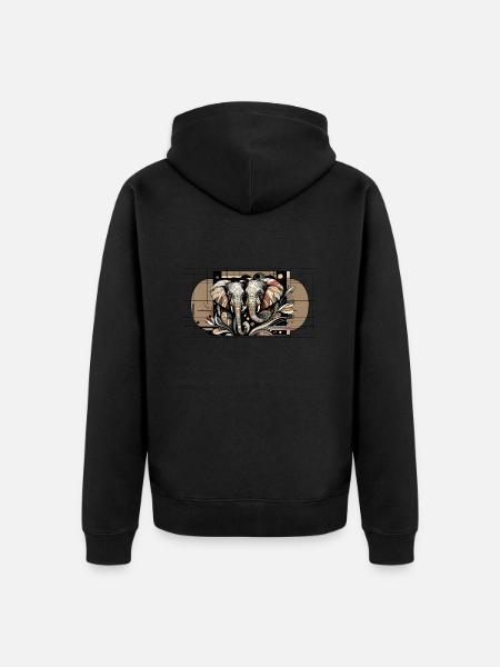 Elefantensymmetrie - Unisex Premium Bio Zip Hoodie - Schwarz