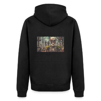 squelette maléfique à un cimetière monstre horreur sombre sc - Veste à capuche bio Premium Unisexe - noir - Dos - Nico (187cm)