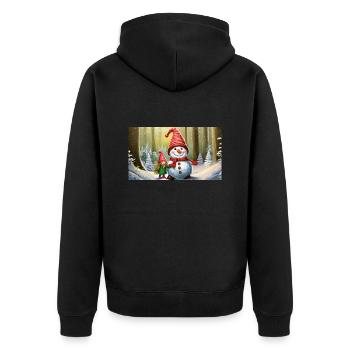 mignons petits gnomes vie quotidienne construction bonhomme de neige - Veste à capuche bio Premium Unisexe - noir - Dos - Nico (187cm)