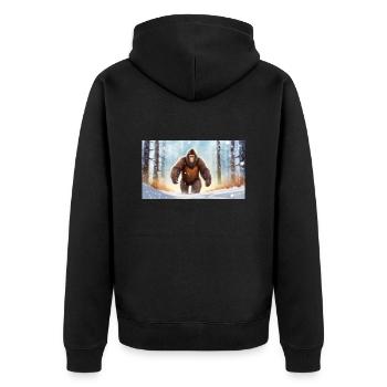 Sasquatch Bigfoot dans la forêt - jeune mignon - Veste à capuche bio Premium Unisexe - noir - Dos - Nico (187cm)