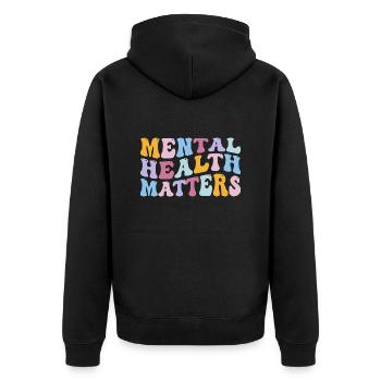 La santé mentale, ça compte - Maladie du cerveau humain - Veste à capuche bio Premium Unisexe - noir - Dos - Nico (187cm)