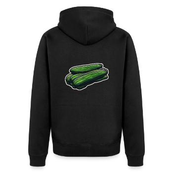 Lebensmittel / Gemüse / Markt / Vitamine / Design - Unisex Premium Bio Zip Hoodie - Schwarz - Hinten - Nico (187cm)