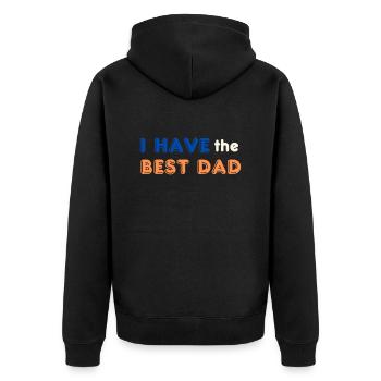 I have the Best Dad - Unisex Premium Organic Zip Hoodie - black - Back - Nico (187cm)