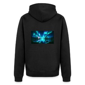 group1 8 - Unisex Premium Organic Zip Hoodie - black - Back - Nico (187cm)