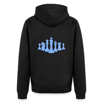 schachfiguren schach - Unisex Premium Bio Zip Hoodie - Schwarz - Hinten - Nico (187cm)