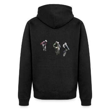 bmx bicross race racing old school - Veste à capuche bio Premium Unisexe - noir - Dos - Nico (187cm)