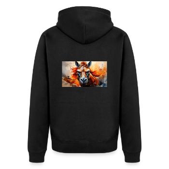Animaux mignons - cheval - Veste à capuche bio Premium Unisexe - noir - Dos - Nico (187cm)