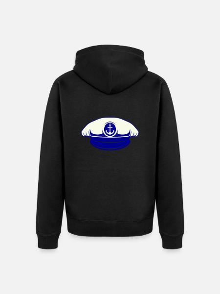 sailor cap - Unisex Premium Organic Zip Hoodie - black