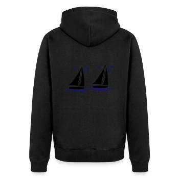 Sailboats 02 - Unisex Premium Organic Zip Hoodie - black - Back - Nico (187cm)