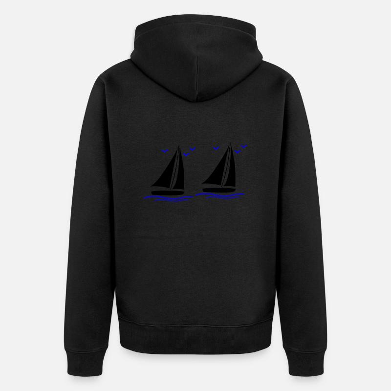 Voiliers 02 - Veste à capuche bio Premium Unisexe - noir