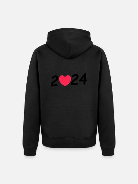 2024 - Unisex Premium Bio Zip Hoodie - Schwarz