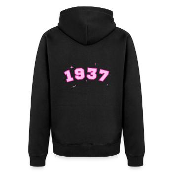 1937 rose étoile - Veste à capuche bio Premium Unisexe - noir - Dos - Nico (187cm)