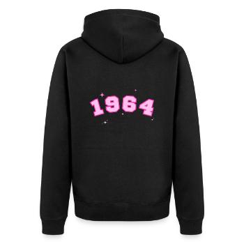 1964 rose étoile - Veste à capuche bio Premium Unisexe - noir - Dos - Nico (187cm)