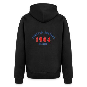 Édition limitée classique de 1964 - Veste à capuche bio Premium Unisexe - noir - Dos - Nico (187cm)
