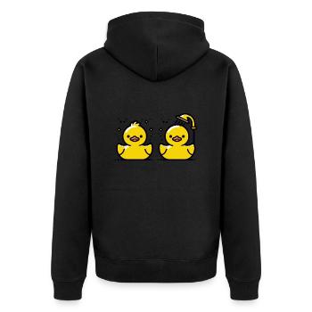 Rubber Ducks Rubber Ducks - Unisex Premium Organic Zip Hoodie - black - Back - Nico (187cm)