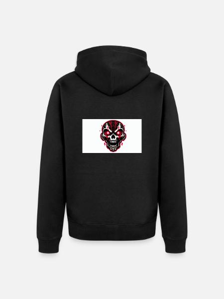 Animated skull - Unisex Premium Organic Zip Hoodie - black