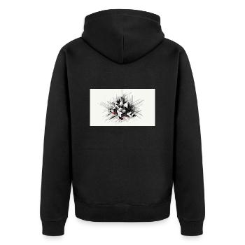 Abstract art - Unisex Premium Organic Zip Hoodie - black - Back - Nico (187cm)