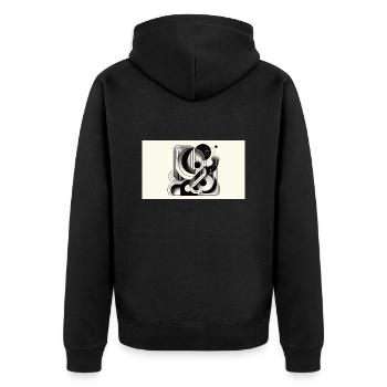 Shapes - Unisex Premium Organic Zip Hoodie - black - Back - Nico (187cm)