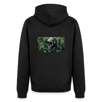 Skully - Unisex Premium Organic Zip Hoodie - black - Back - Nico (187cm)