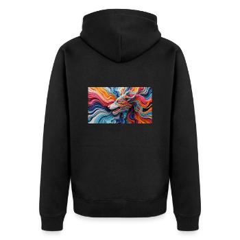 Create A Print In 3D Hyper Realistic - Unisex Premium Organic Zip Hoodie - black - Back - Nico (187cm)