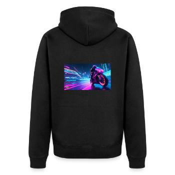 Cyber moto - Veste à capuche bio Premium Unisexe - noir - Dos - Nico (187cm)