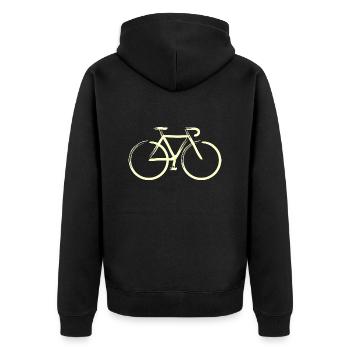 Traits de crème - Veste à capuche bio Premium Unisexe - noir - Dos - Nico (187cm)