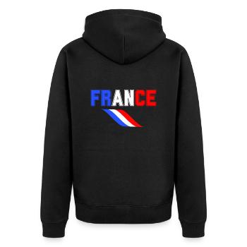 drapeau france cadeau, cadeau france drapeau - Veste à capuche bio Premium Unisexe - noir - Dos - Nico (187cm)