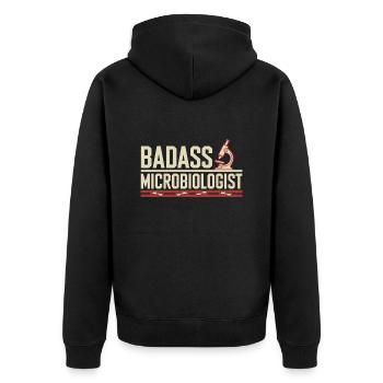 Proud to be a microbiologist - Unisex Premium Organic Zip Hoodie - black - Back - Nico (187cm)