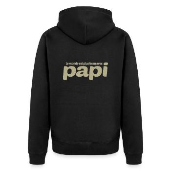 GRANDPA DAD GRANDPA HUMOR GRANDPA JOKE 3 - Unisex Premium Organic Zip Hoodie - black - Back - Nico (187cm)