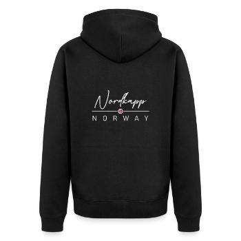 Norvège - Nordkapp - Norvège - Norvège - Veste à capuche bio Premium Unisexe - noir - Dos - Nico (187cm)