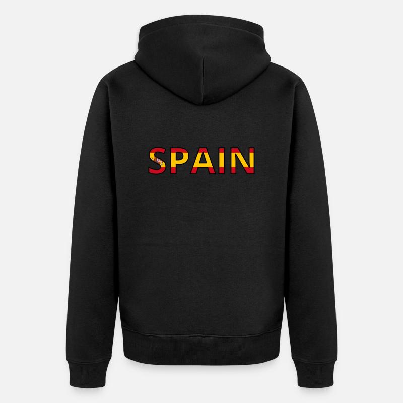 Spanien Flagge - Unisex Premium Bio Zip Hoodie - Schwarz